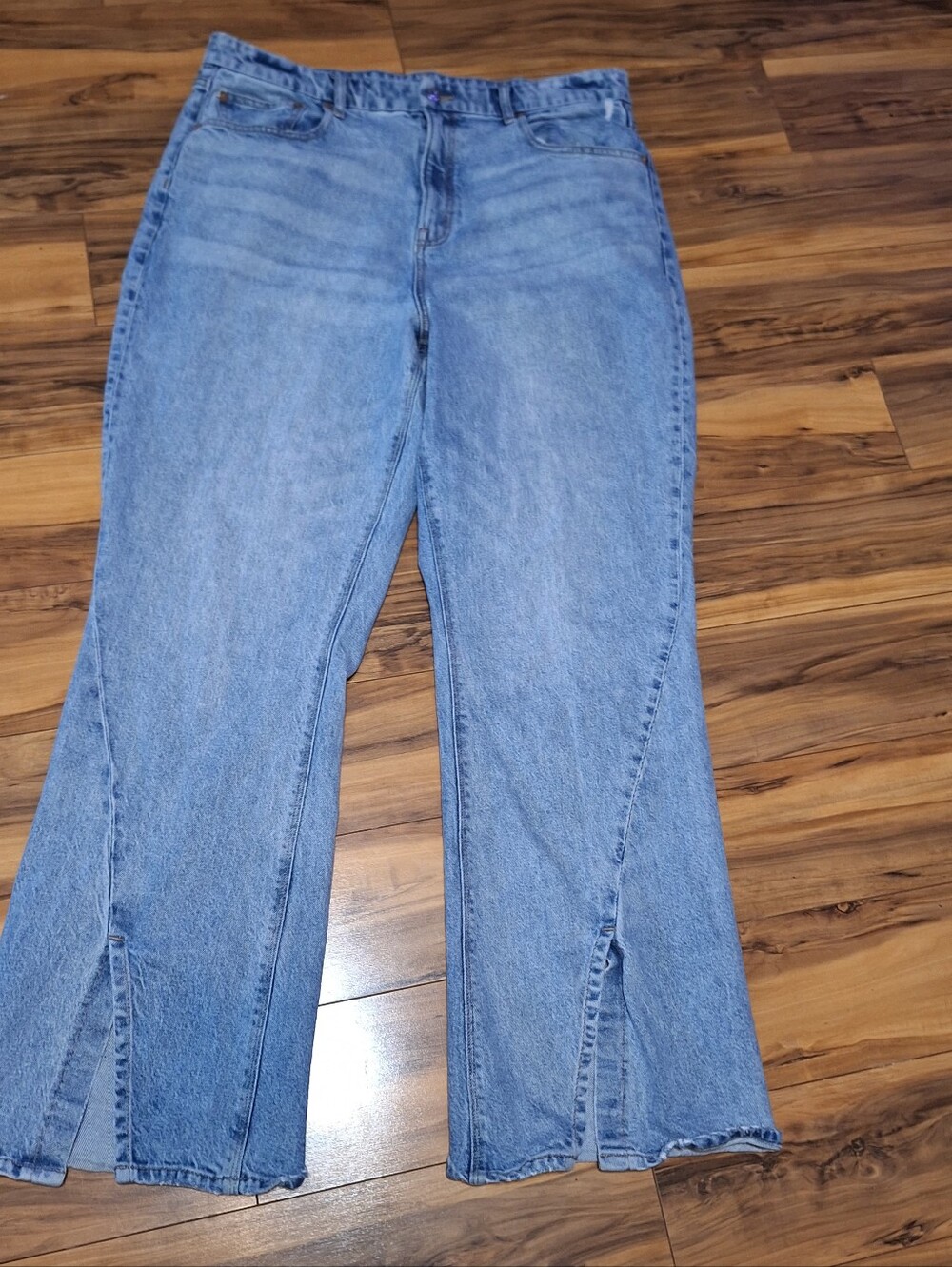 American Eagle Bootcut Slit Bottom Jeans Womens 18 Stretch Concert Festival